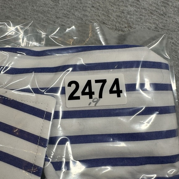 Bristol & Bull Striped Dress Shirt XL 17-17.5 34/35 (XL) Blue White Cotton - Picture 9 of 9